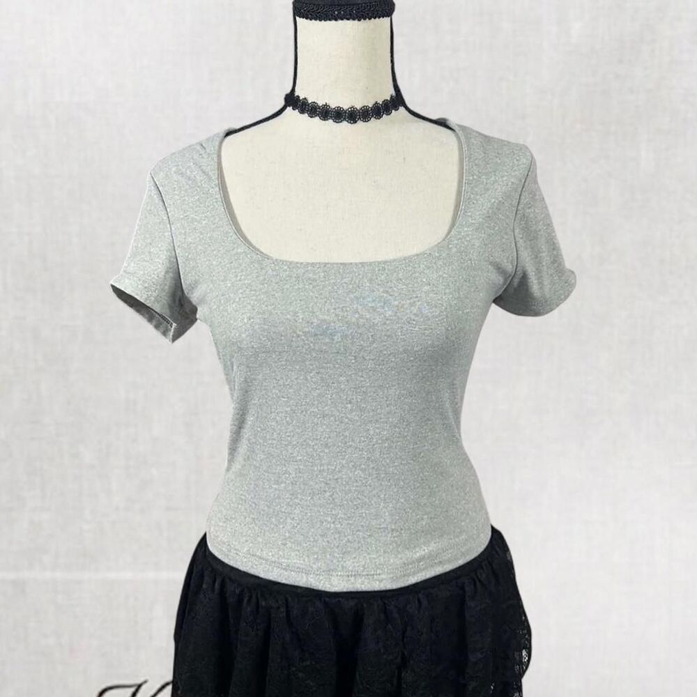 Y2K Style Trendy Square Neckline Basic Gay Crop Top